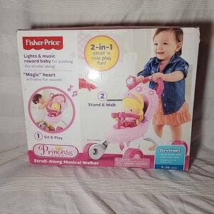2014 Fisher Price Princess Mommy Stand Along Musical Walker - Pink - Brand New